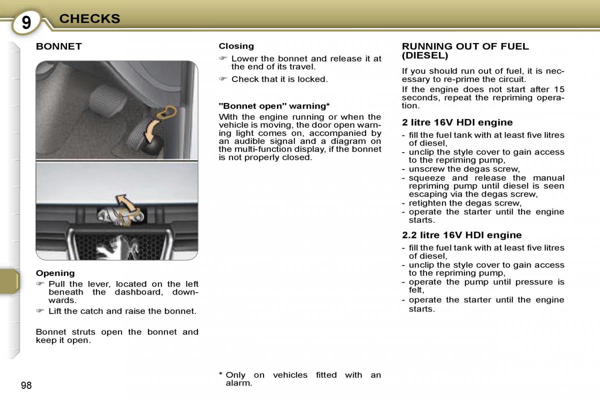 Peugeot 607 owners manual / page 103