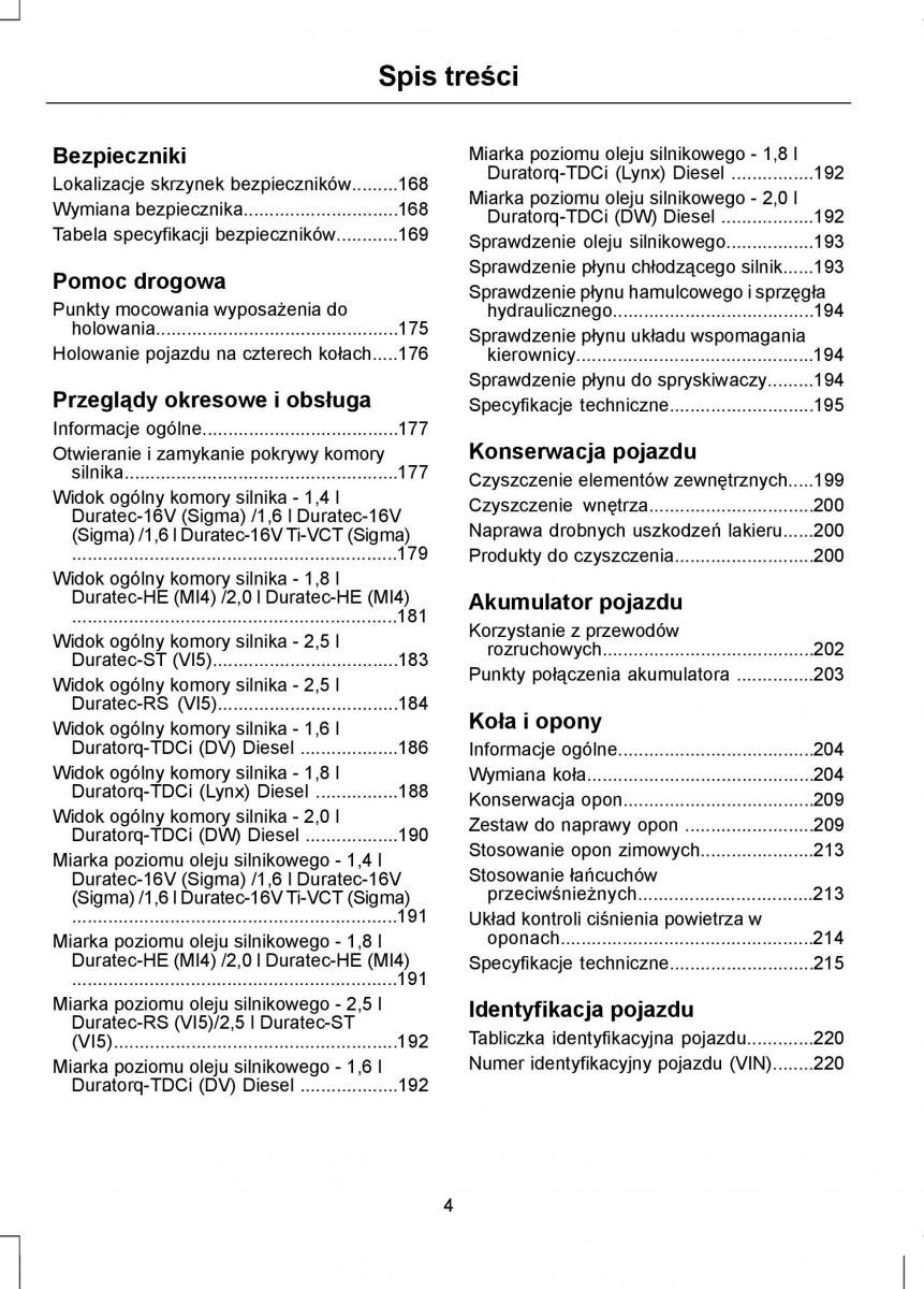 manual  Ford Focus II 2 instrukcja / page 6