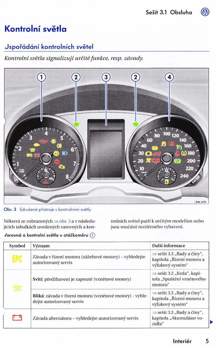 manual  VW Golf VI 6 navod k obsludze / page 7