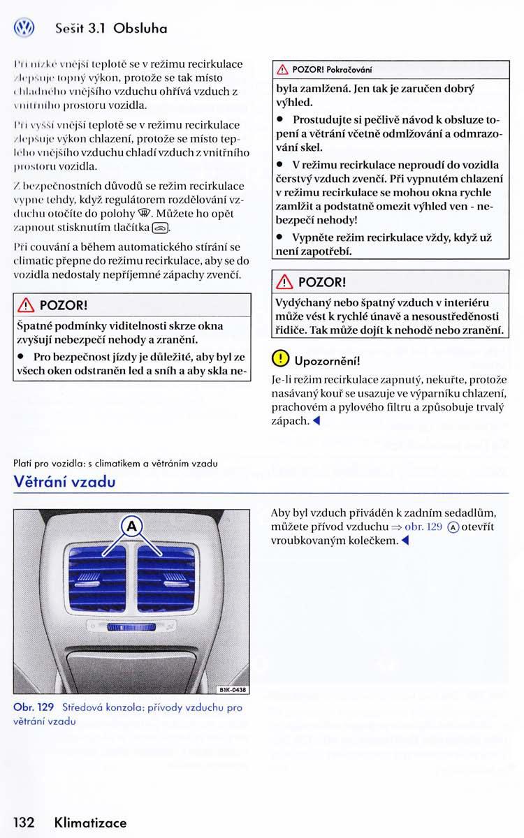 VW Golf VI 6 navod k obsludze / page 134