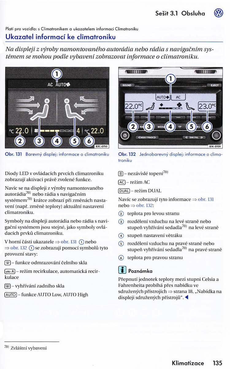 VW Golf VI 6 navod k obsludze / page 136