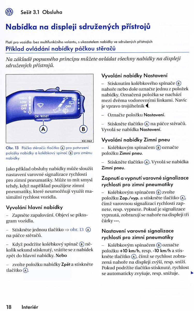 VW Golf VI 6 navod k obsludze / page 20