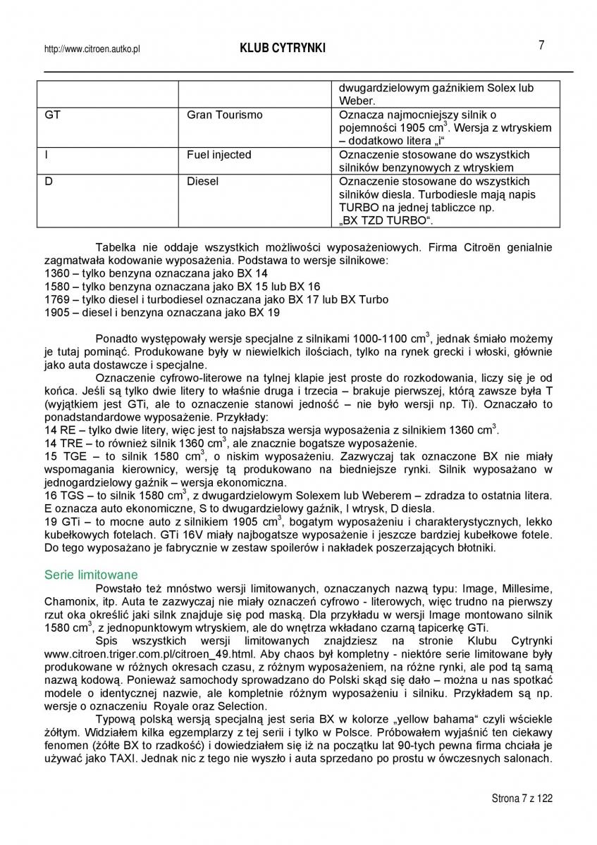 manual  Citroen BX instrukcja / page 7