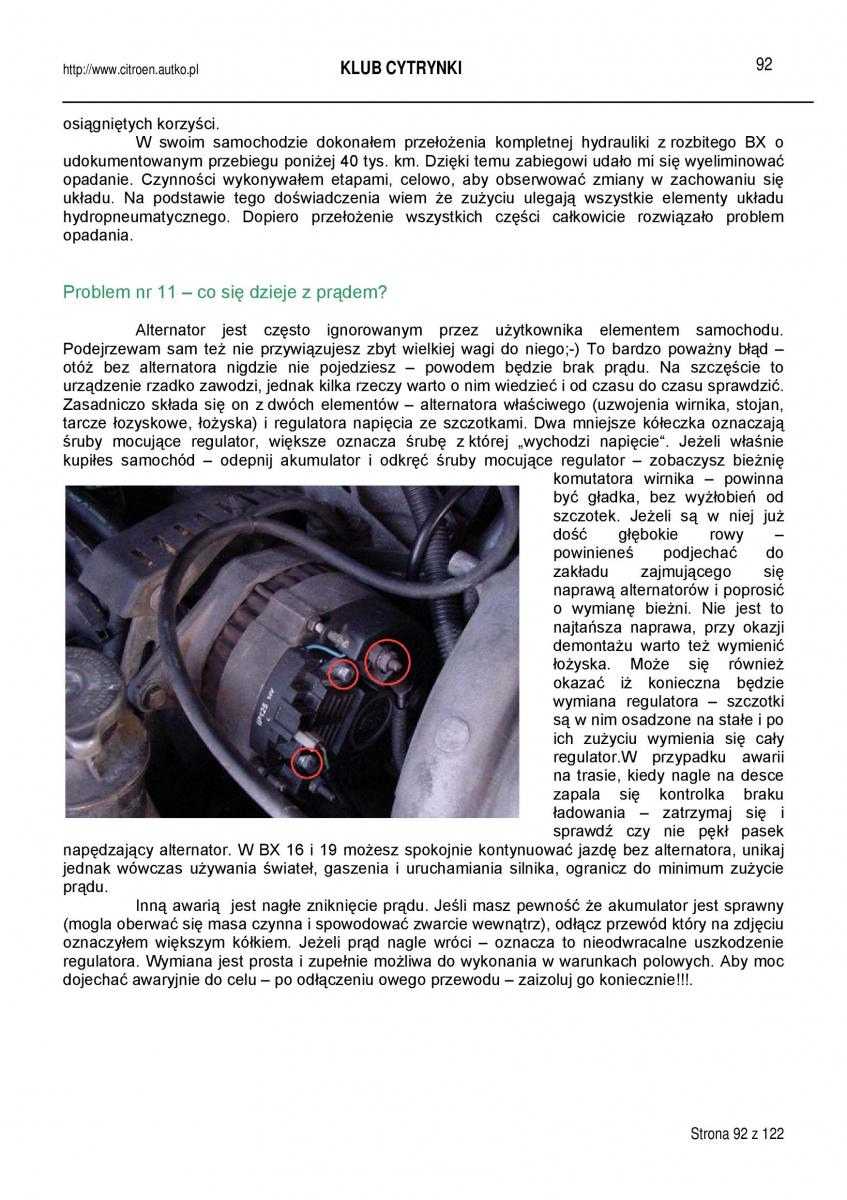 Citroen BX instrukcja obslugi / page 92