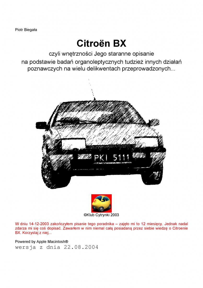 Citroen BX instrukcja obslugi / page 1