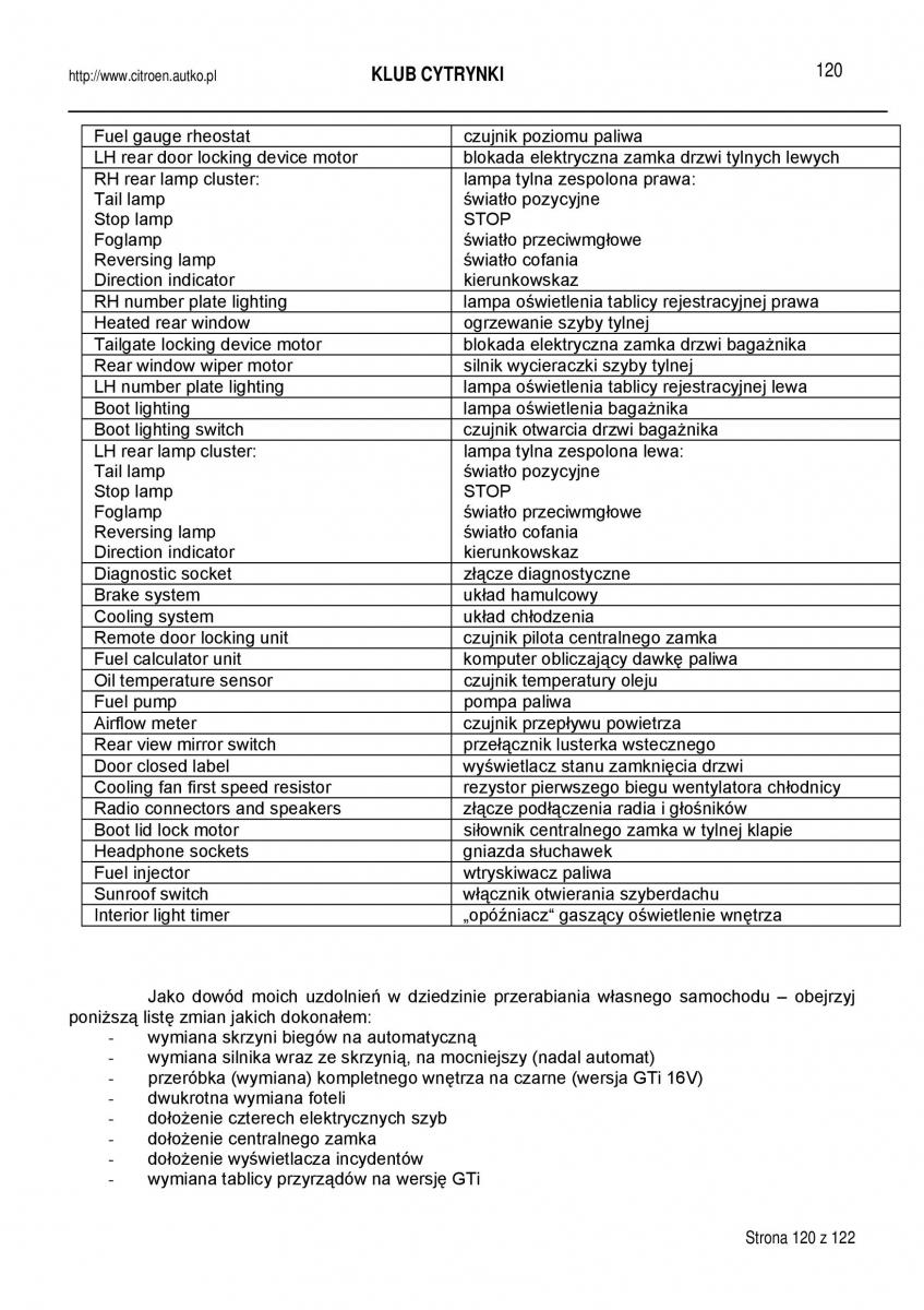 manual  Citroen BX instrukcja / page 120
