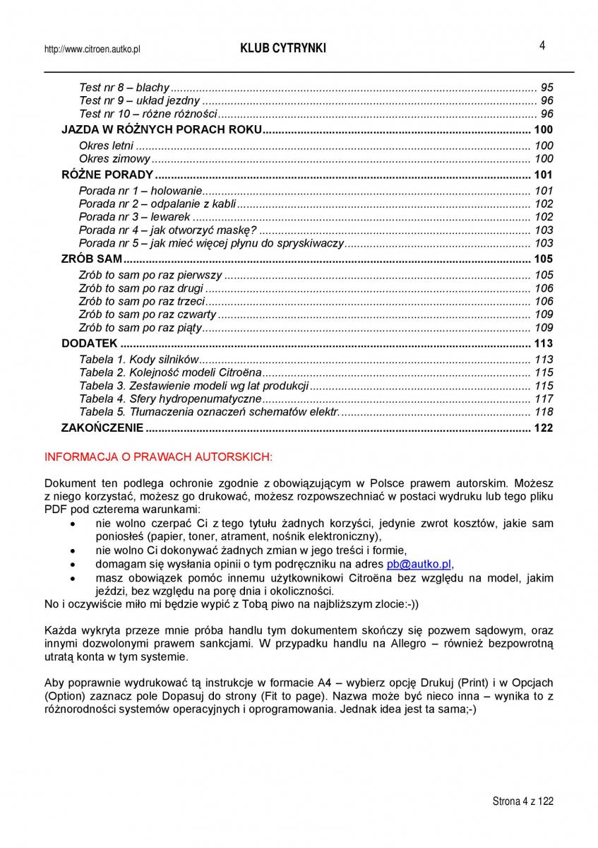 Citroen BX instrukcja obslugi / page 4