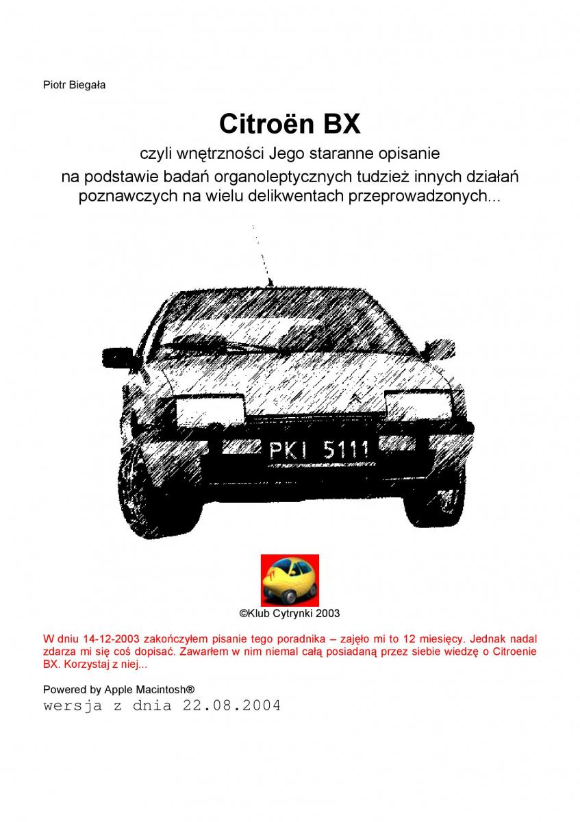manual  Citroen BX instrukcja / page 1