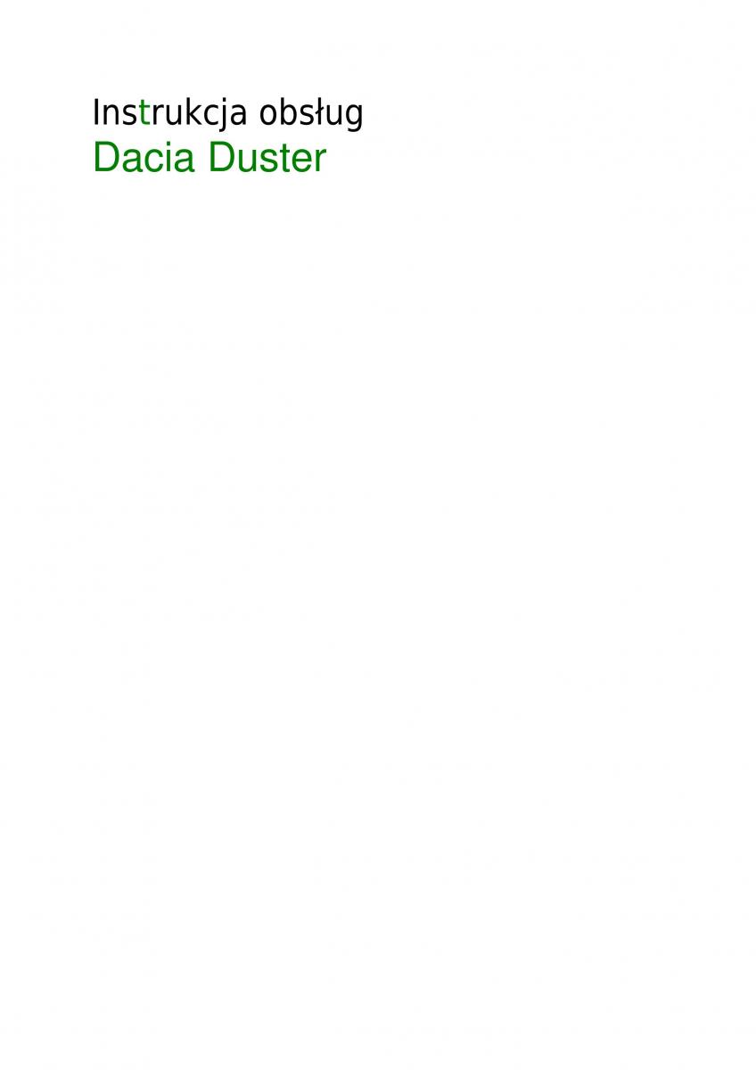 manual  Dacia Duster instrukcja / page 1