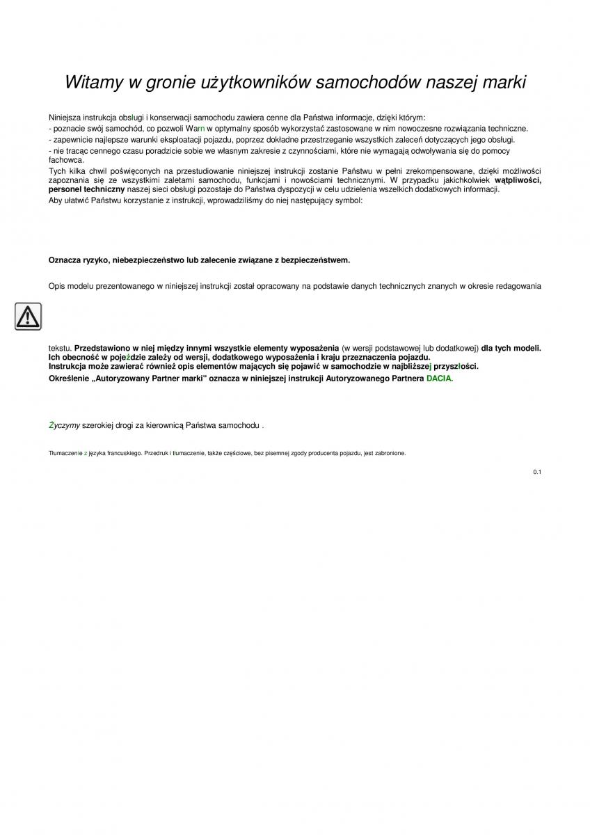 manual  Dacia Duster instrukcja / page 2