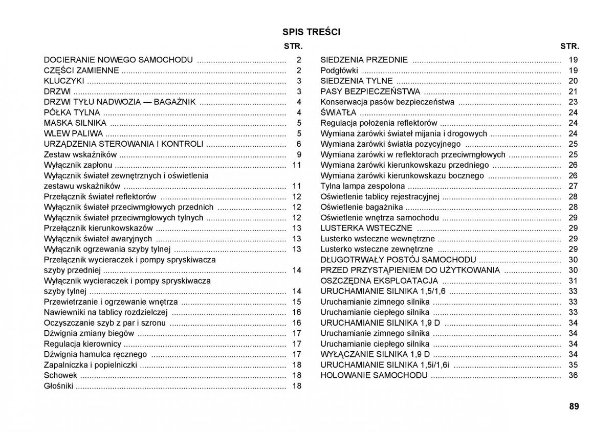 manual  FSO Polonez instrukcja / page 97