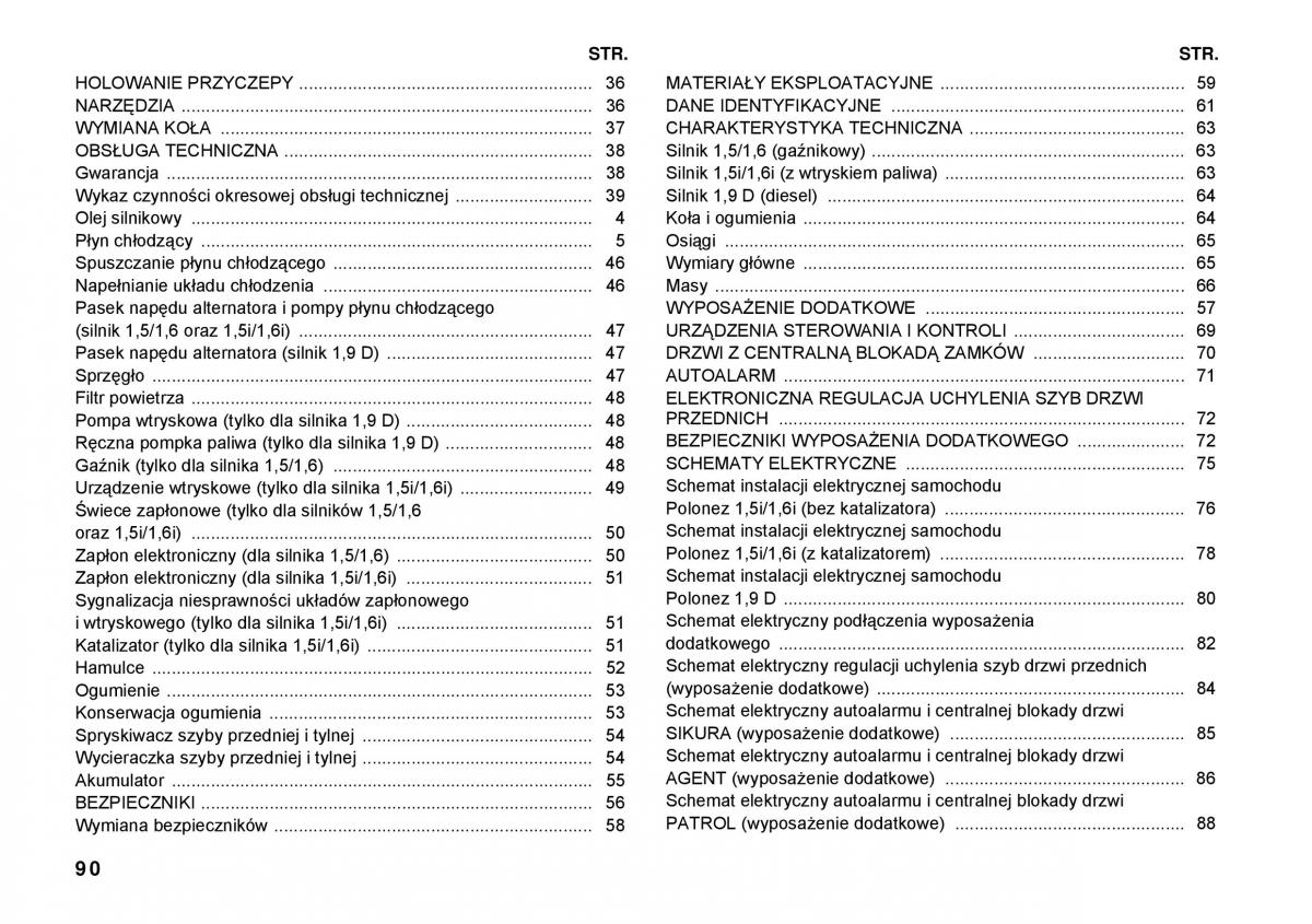 manual  FSO Polonez instrukcja / page 98