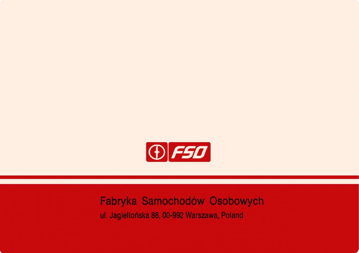 manual  FSO Polonez instrukcja / page 100