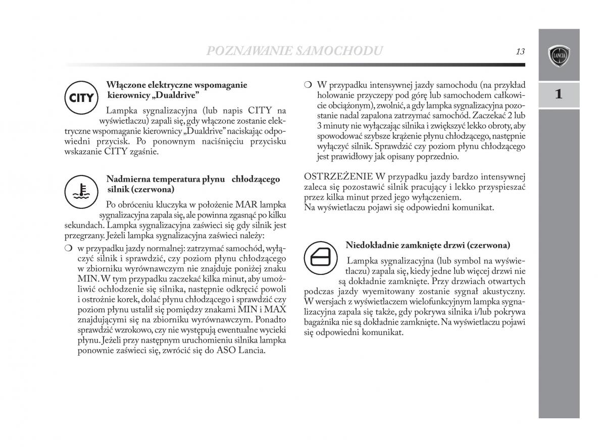 manual  Lancia Delta Chrysler Delta instrukcja / page 14
