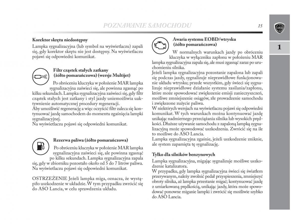Lancia Delta Chrysler Delta instrukcja obslugi / page 16