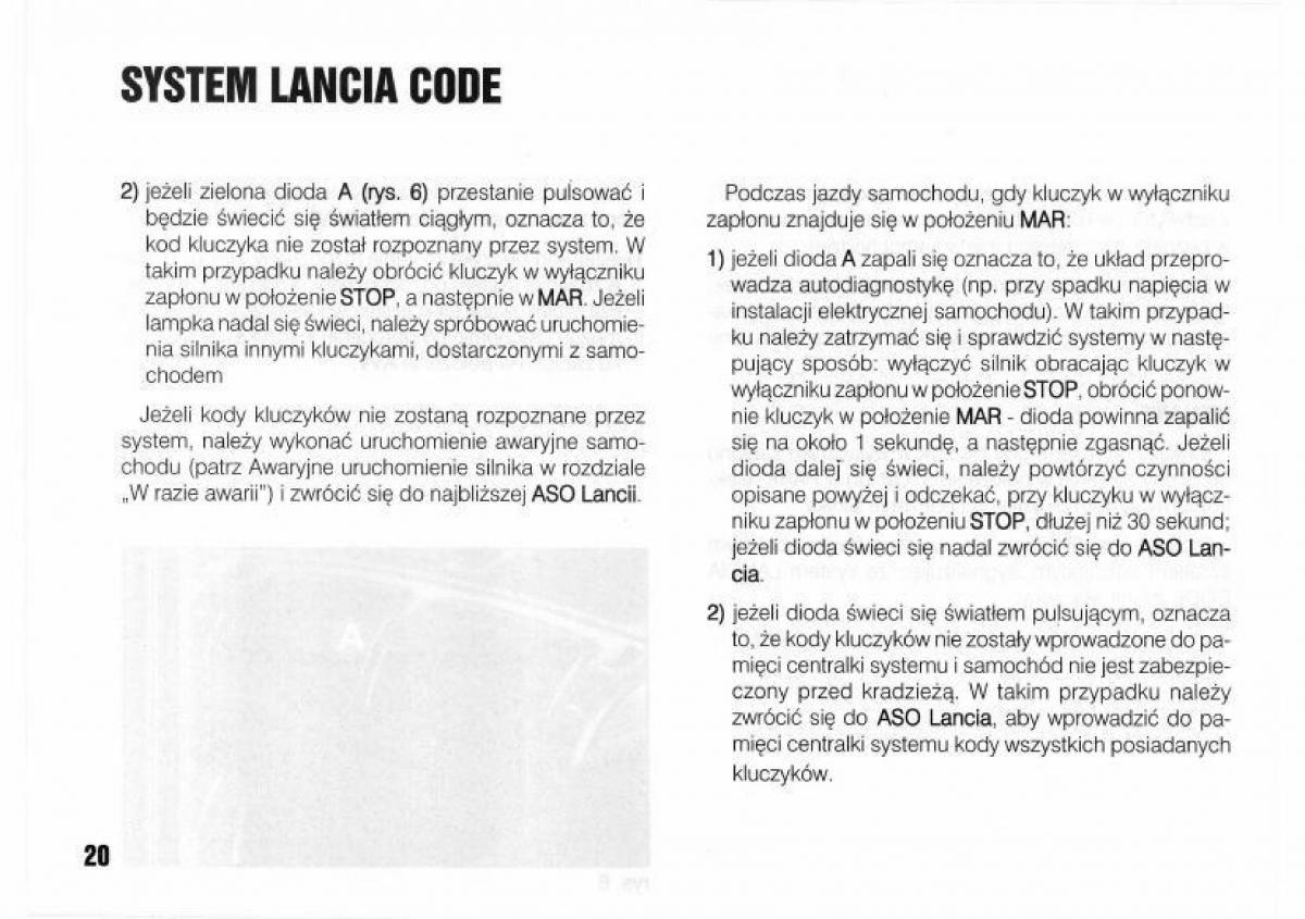 Lancia Kappa instrukcja obslugi / page 22