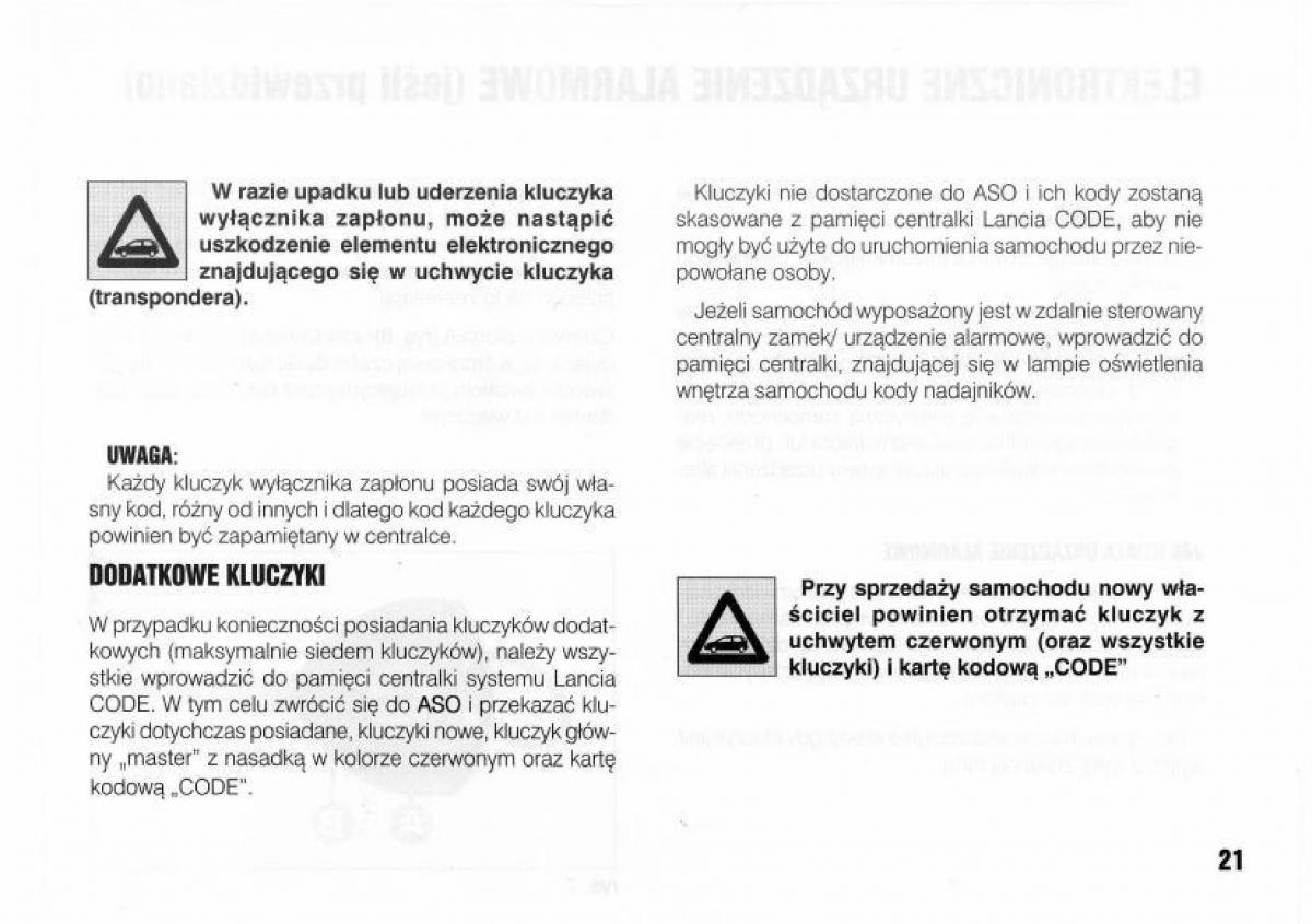 Lancia Kappa instrukcja obslugi / page 23