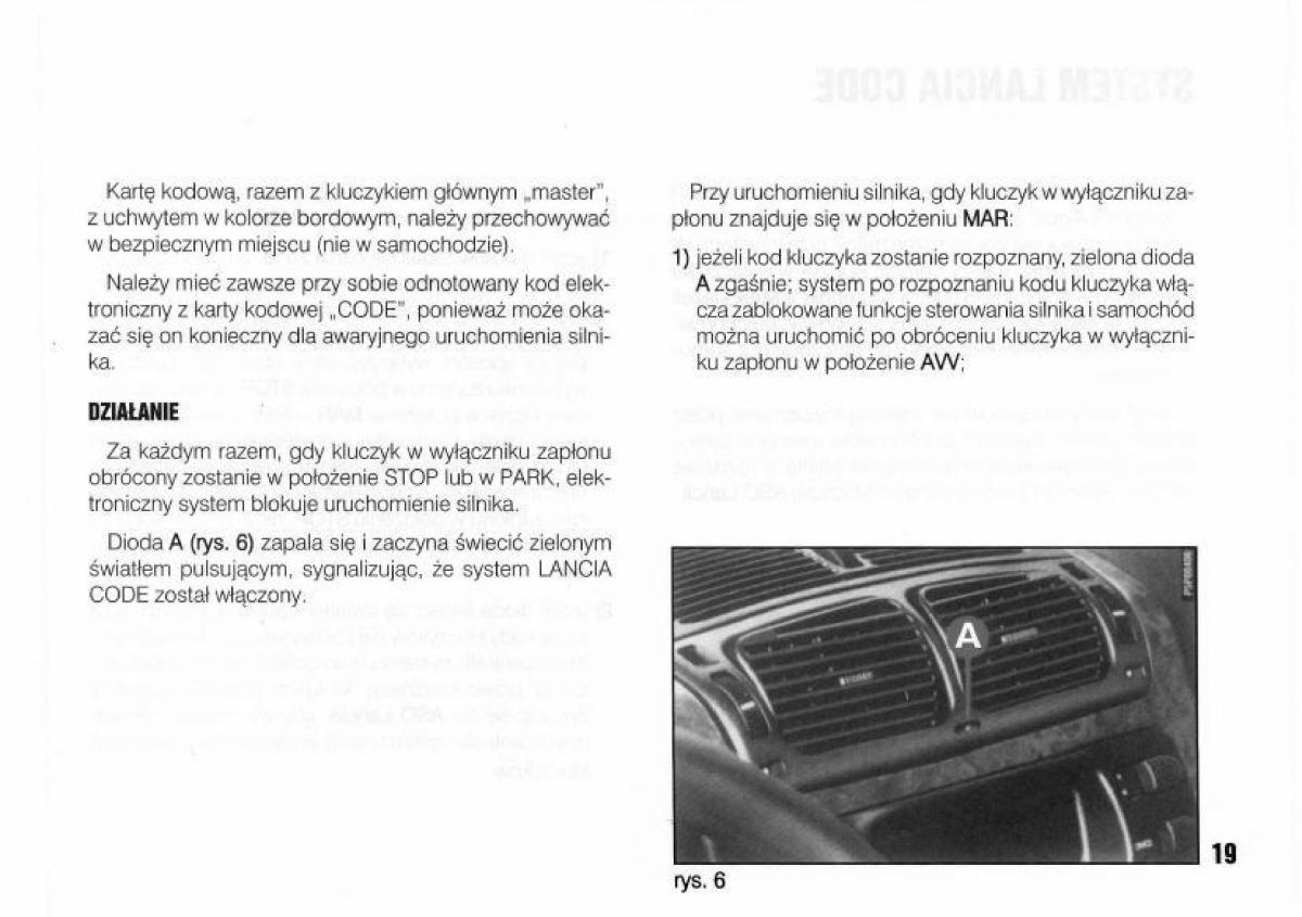 Lancia Kappa instrukcja obslugi / page 21
