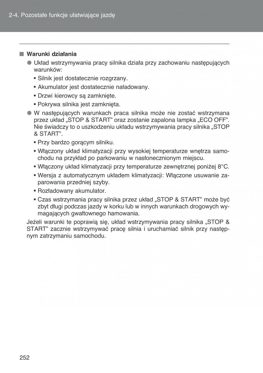 Toyota Auris I 1 instrukcja obslugi / page 254
