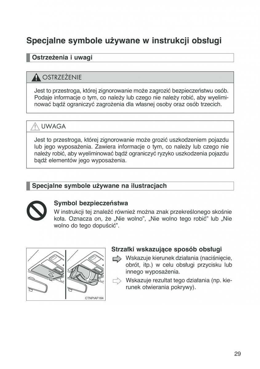 Toyota Auris I 1 instrukcja obslugi / page 31