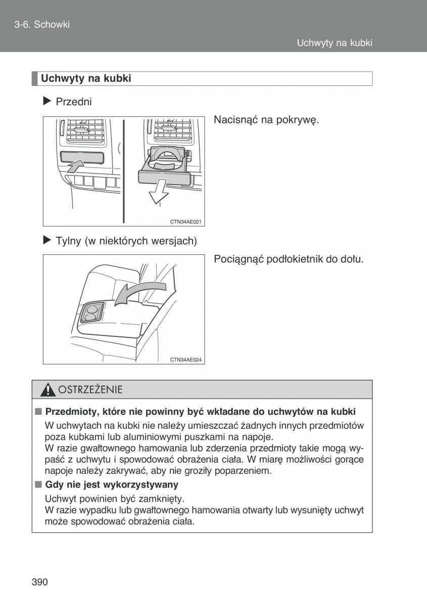 Toyota Auris I 1 instrukcja obslugi / page 392