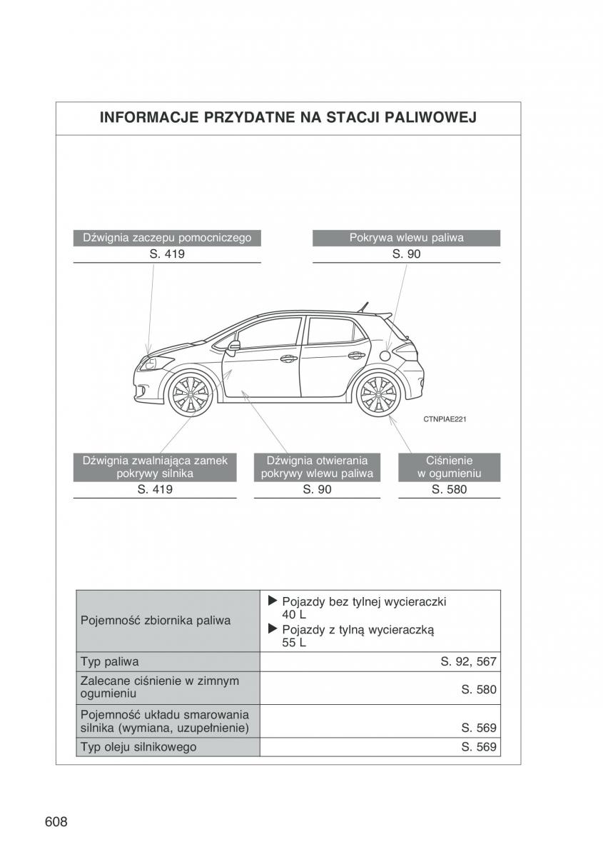 Toyota Auris I 1 instrukcja obslugi / page 610