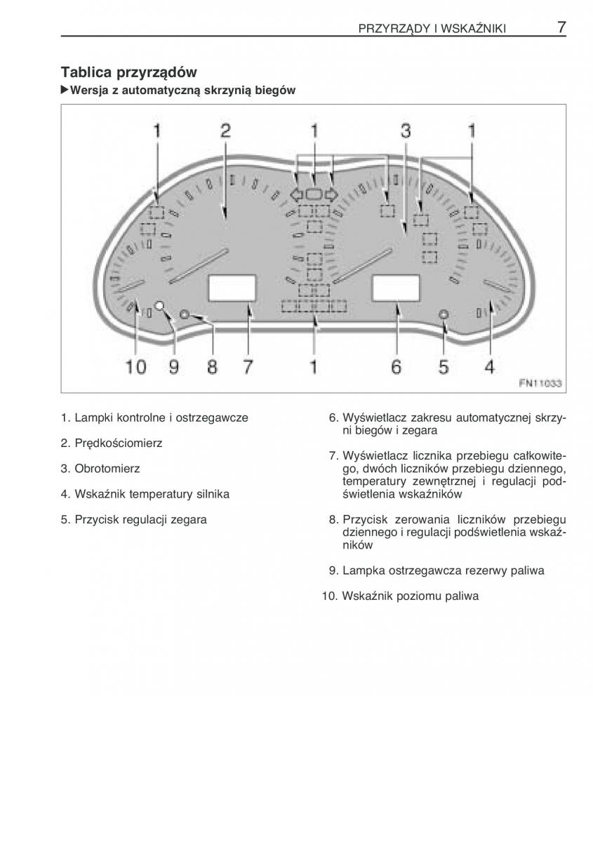 manual  Toyota Avensis II 2 instrukcja / page 14