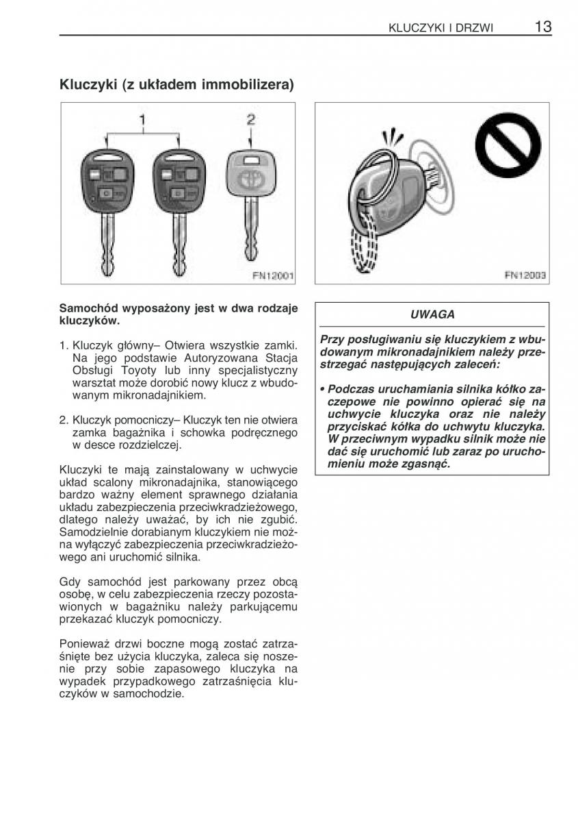 manual  Toyota Avensis II 2 instrukcja / page 20