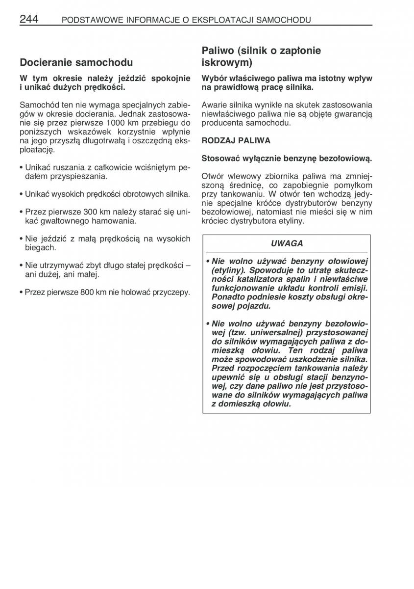 manual Toyota Avensis Toyota Avensis II 2 instrukcja / page 251
