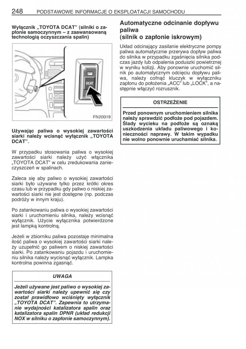 manual Toyota Avensis Toyota Avensis II 2 instrukcja / page 255