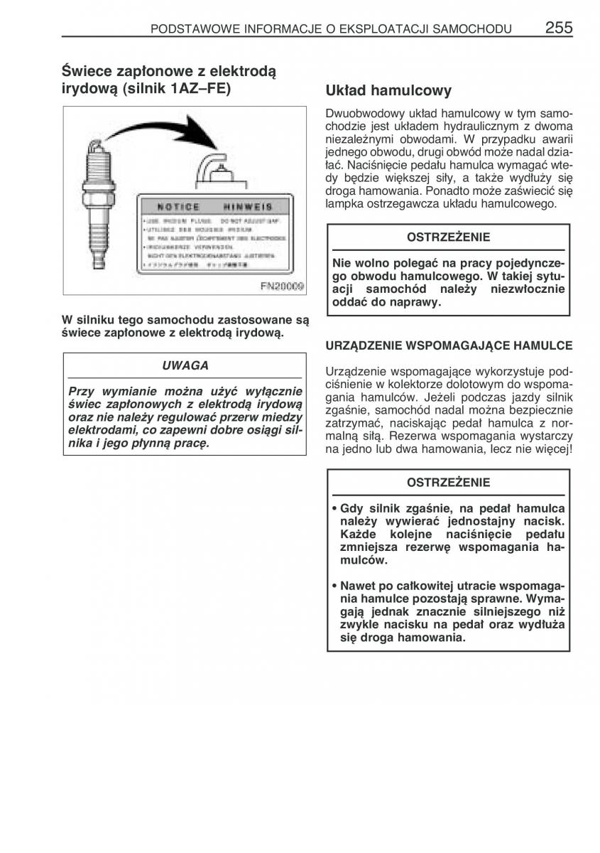 manual Toyota Avensis Toyota Avensis II 2 instrukcja / page 262
