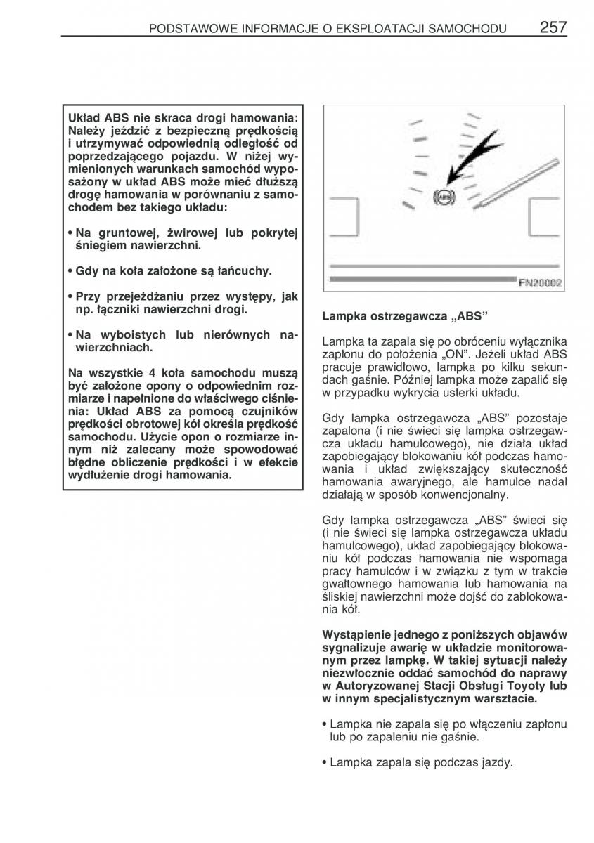 manual Toyota Avensis Toyota Avensis II 2 instrukcja / page 264