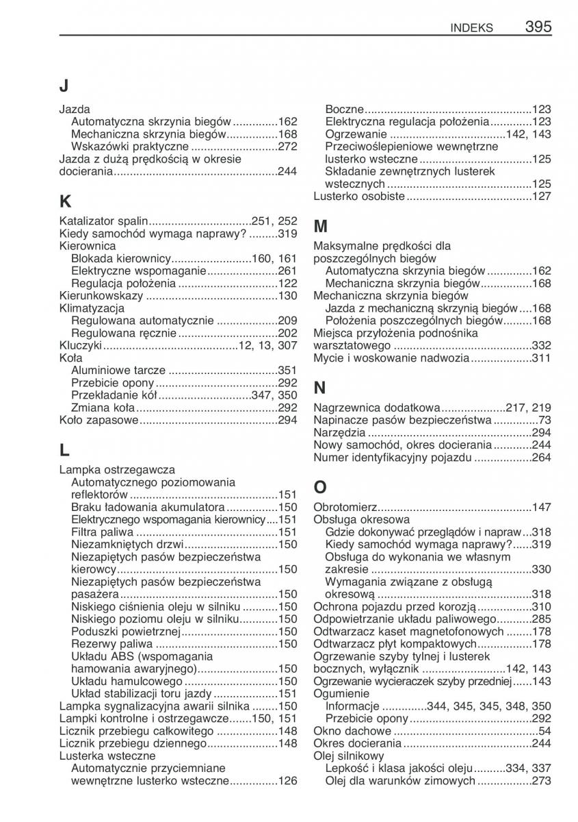 manual  Toyota Avensis II 2 instrukcja / page 402