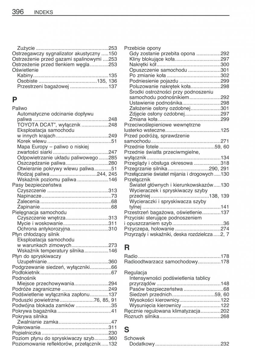 manual  Toyota Avensis II 2 instrukcja / page 403