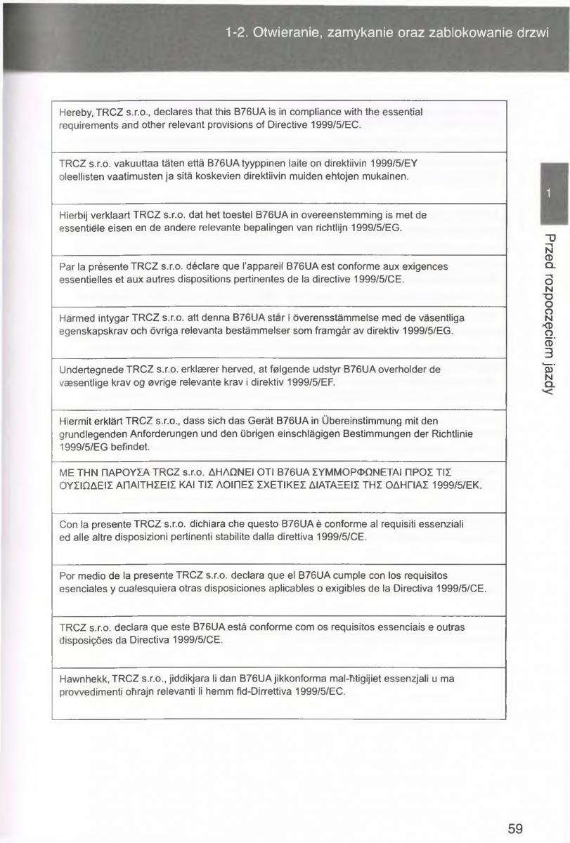 Toyota Avensis III 3 instrukcja obslugi czesc1 / page 60