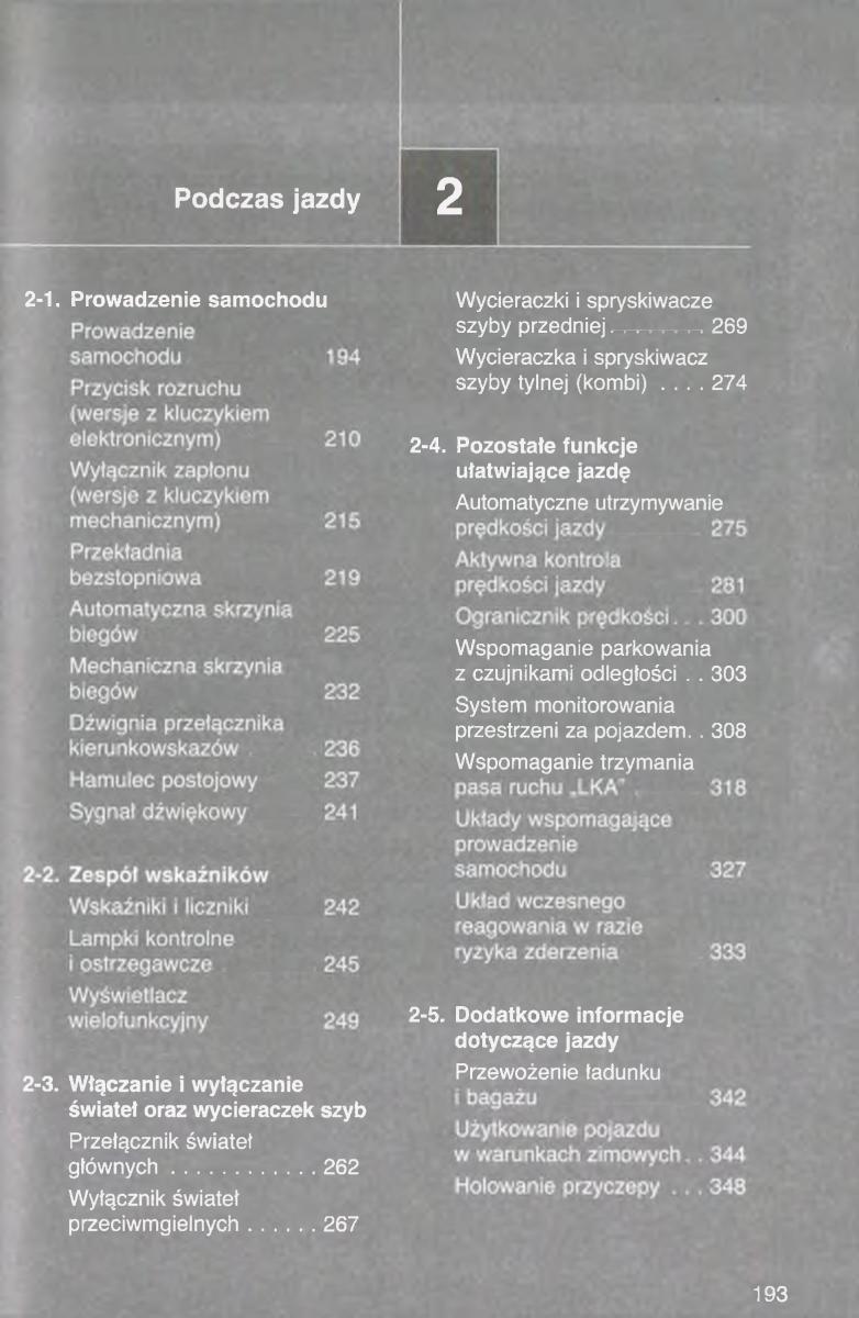 Toyota Avensis III 3 instrukcja obslugi czesc1 / page 192