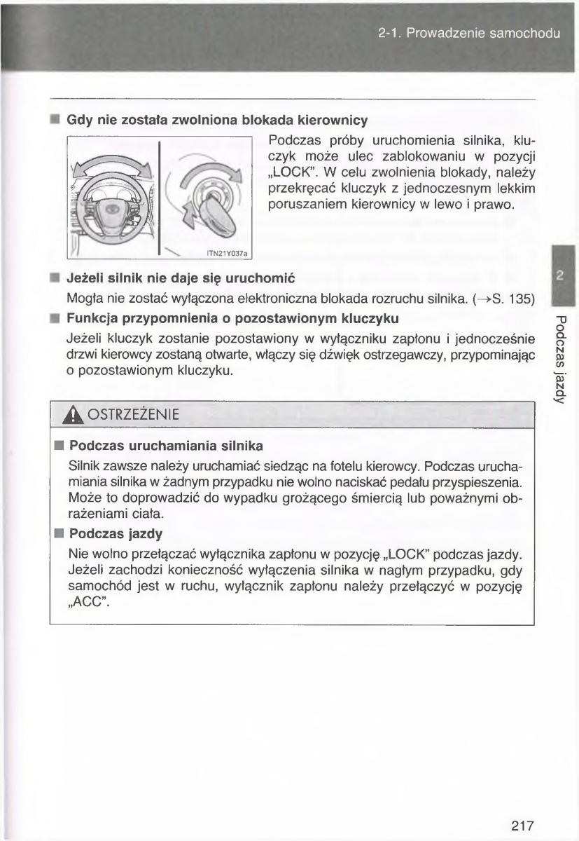 Toyota Avensis III 3 instrukcja obslugi czesc1 / page 216
