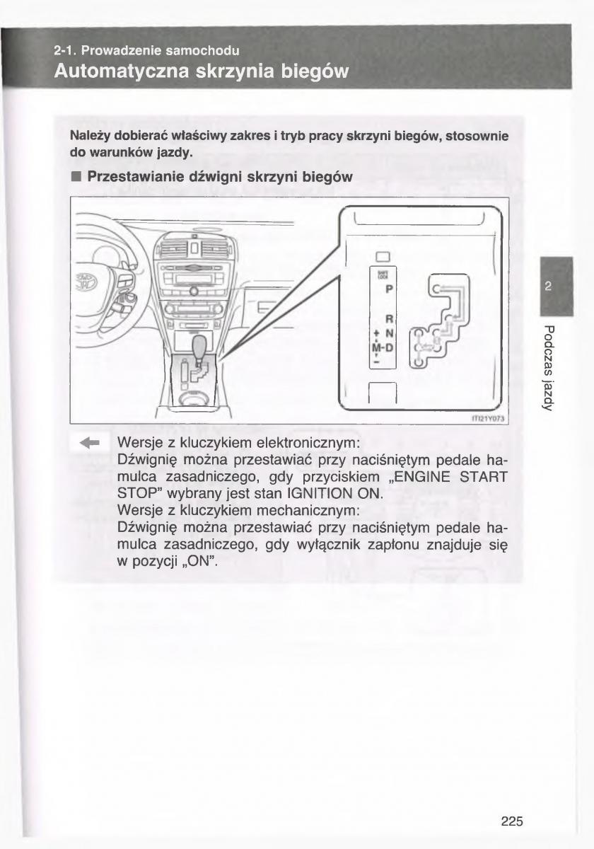 Toyota Avensis III 3 instrukcja obslugi czesc1 / page 224