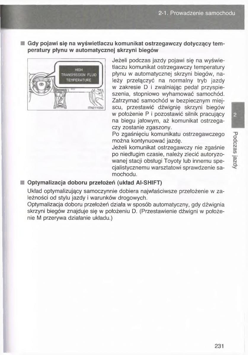 Toyota Avensis III 3 instrukcja obslugi czesc1 / page 230