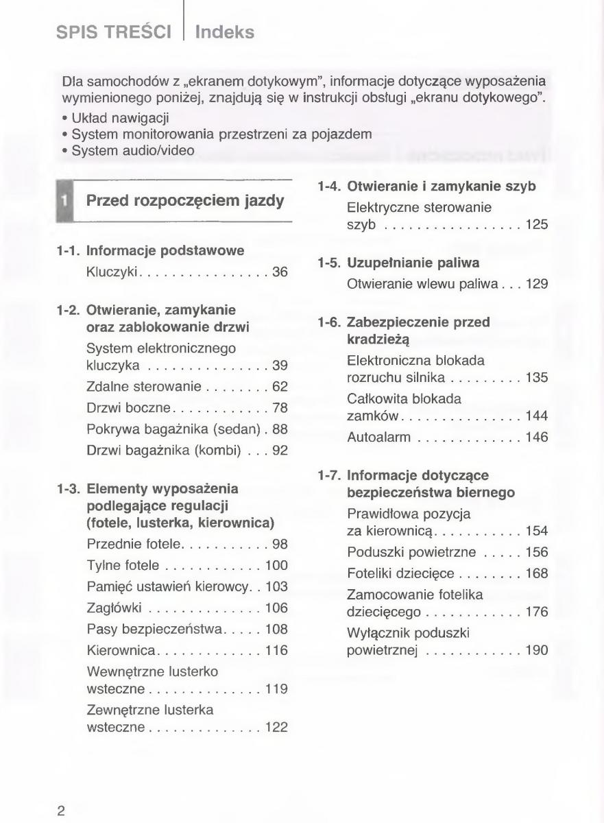 manual  Toyota Avensis III 3 instrukcja czesc1 / page 3