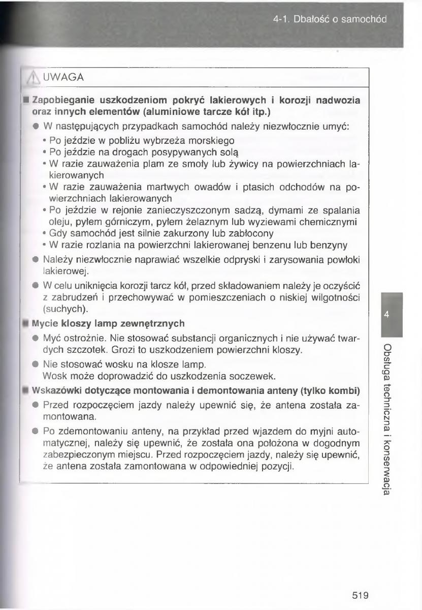 Toyota Avensis III 3 instrukcja obslugi czesc2 / page 164