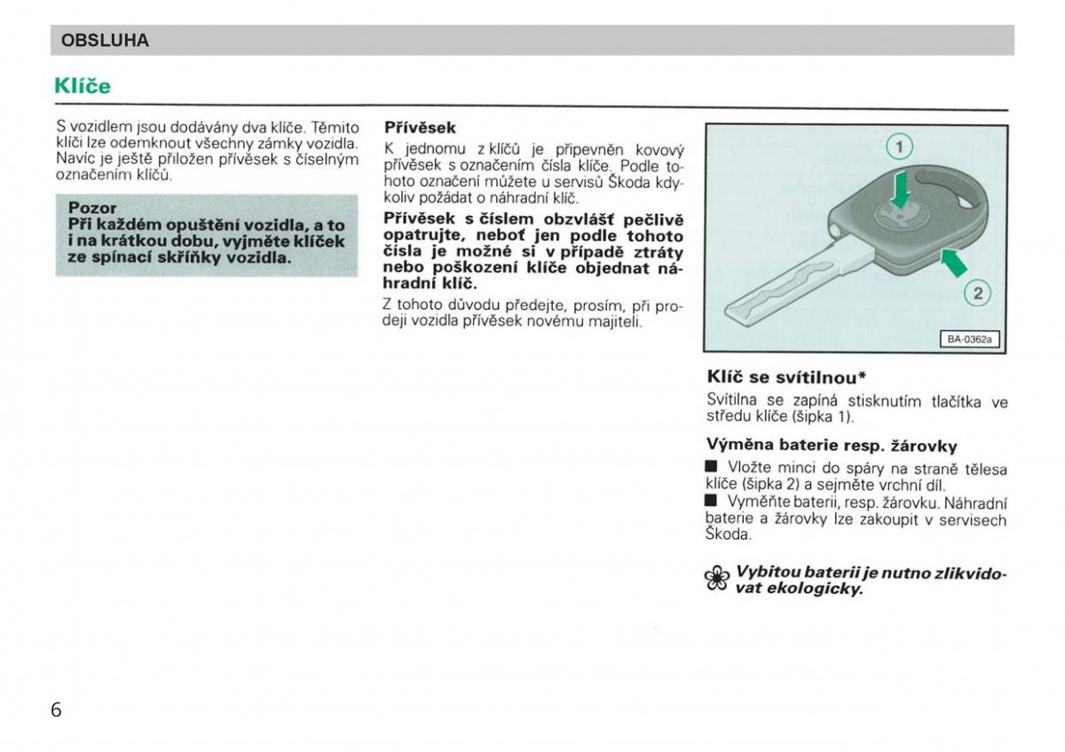 manual  Skoda Felicja navod k obsludze / page 8