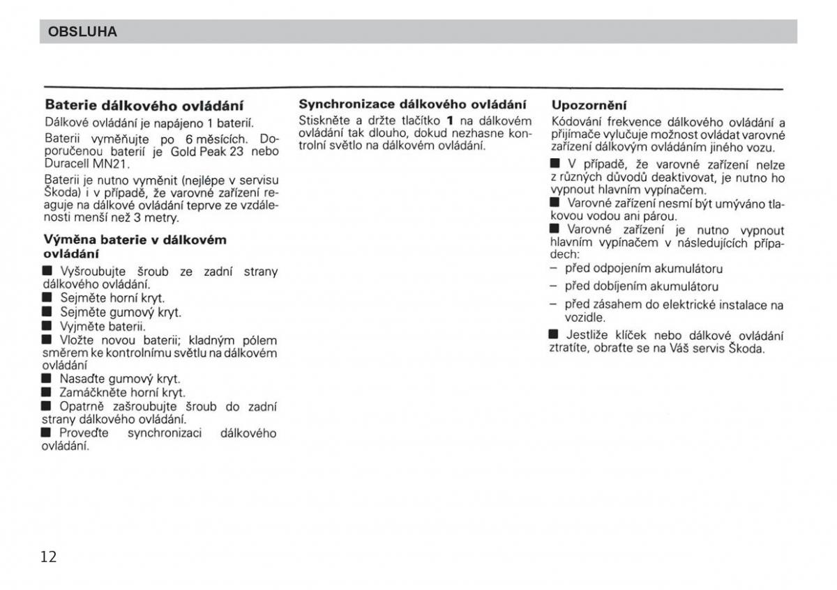 manual  Skoda Felicja navod k obsludze / page 14
