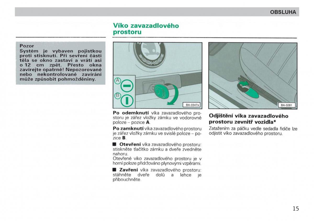 Skoda Felicja navod k obsludze / page 17