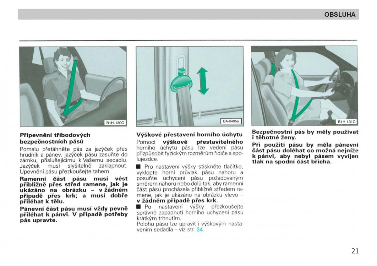 manual Skoda Felicia Skoda Felicja navod k obsludze / page 23