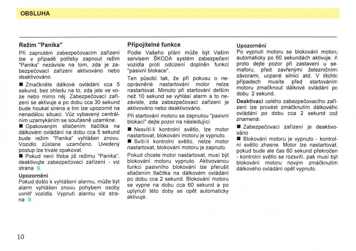 manual  Skoda Favorit navod k obsludze / page 12