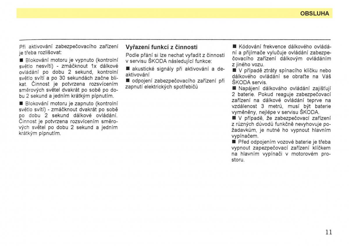 manual  Skoda Favorit navod k obsludze / page 13