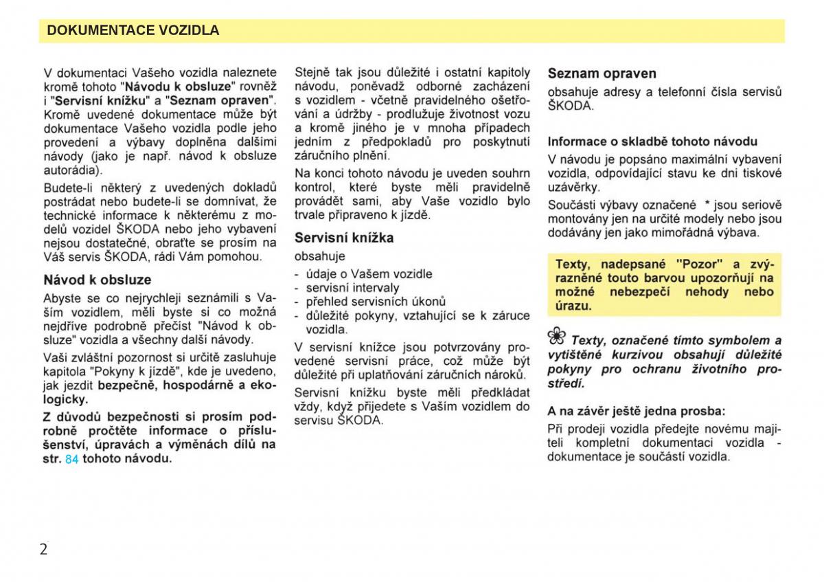 manual  Skoda Favorit navod k obsludze / page 4