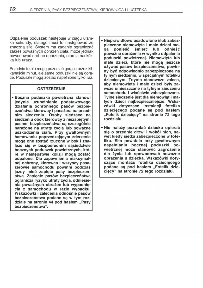 Toyota Avensis I 1 instrukcja obslugi / page 69