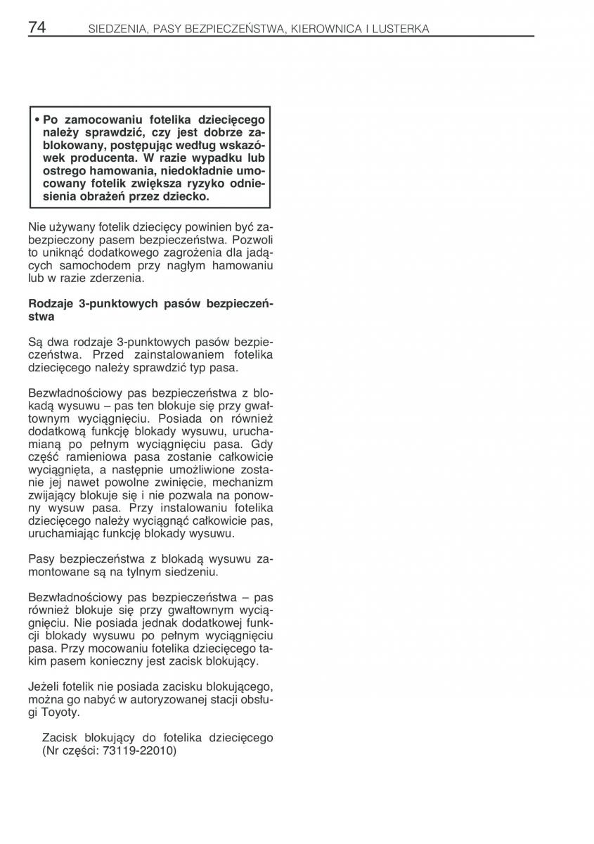 Toyota Avensis I 1 instrukcja obslugi / page 81